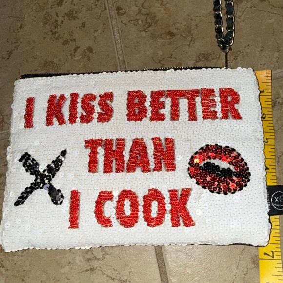 House of MUA MUA Sequin Clutch Wristlet Hand Embroidered Designer Italian Bag - Picture 6 of 16